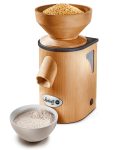 Mockmill LINO 100 Grain Mill with Wheat Mockmill LINO 100 Grain Mill outputting flour at 100g per minute