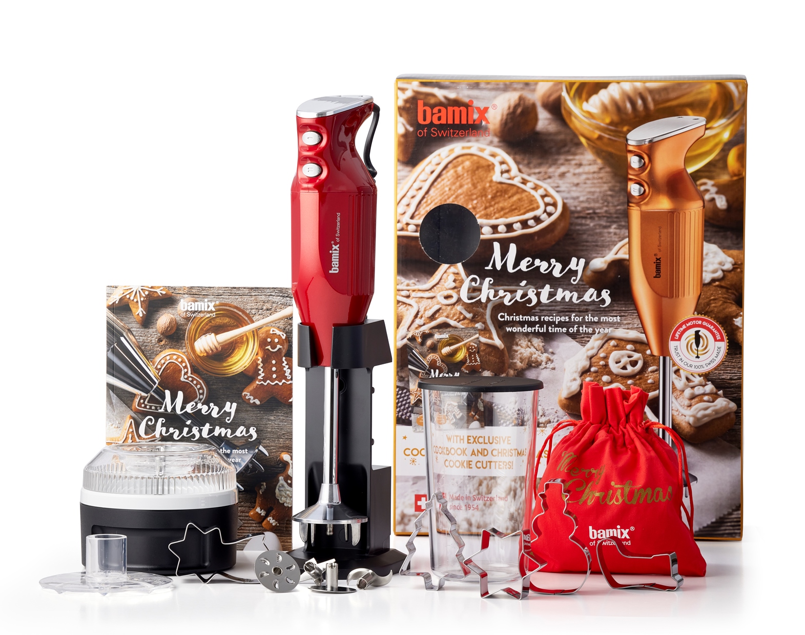 Bamix Xmas Edition Hand Blender in Metallic Red