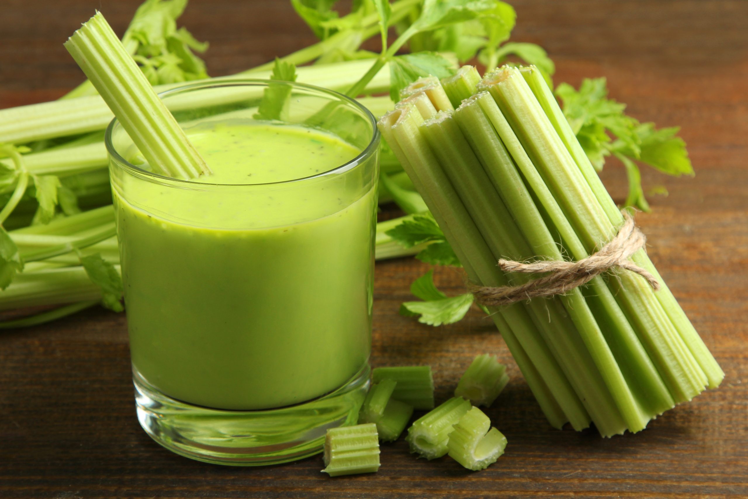 Freshly Juiced Glass Of Celery Juice