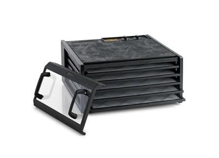 DH84 Excalibur 4526T 5-Tray Dehydrator with 26hr Timer Black with Clear Door